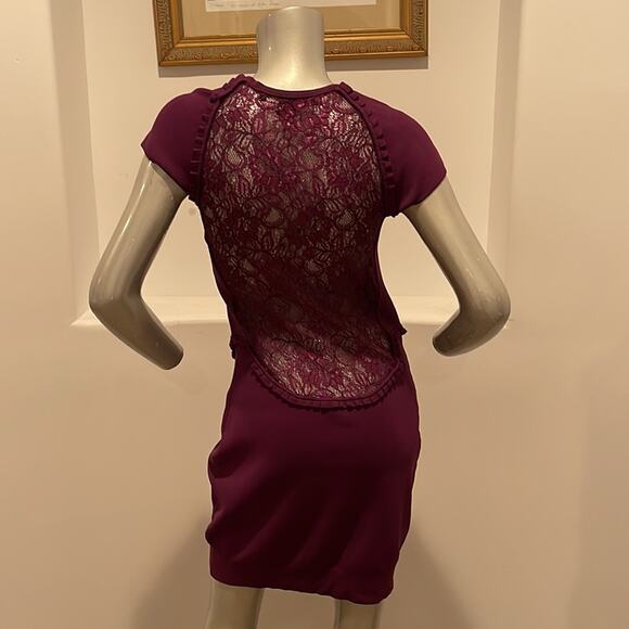 French Connection Short Sleeve Knit Dress Lace Insert Size 12 - Picture 5 of 14